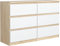 meble masztalerz Kommode mit 6 Schubladen 120 cm, Sideboard Wohnzimmer, Kommode Schlafzimmer H: 78,5cm, B: 120 cm, T: 39 cm, Kommode mit Schubladen, Schubladenschrank (Sonoma Weiß)