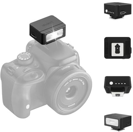ULANZI SL01 Mini Kamerablitz, GN8 6500K Kamera Speedlite Blitzgeräte, 4 Leistungsstufe (1/8~1/1), Mini Manueller Flash, Einzelkontakt-Blitzschuh für Nikon, Sony, Fujifilm, Panasonic Kameras