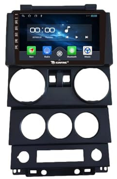 Quad Core 4G+64G Car CarPlay Android Auto 9 IPS Display Navigation Stereoanlage Touchscreen Haupteinheit Pad Tablet Rückfahrkamera GPS Radio Media Player für Jeep Wrangler 2008-2010 2 Door