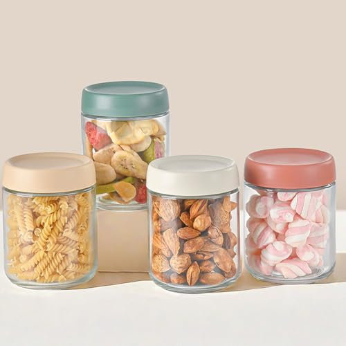 Liwankaqi Glass Jars With Lids,4 Pcs Overnight Oats Container 750ml Reusable Leak,Overnight Oats Jar For Meal Prep,Storage,Pickling,Lids Preserving Fruit Salad Yogurt Chutney Jam
