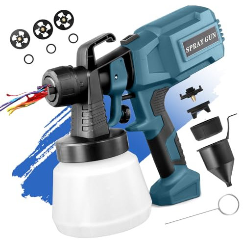 Pistolet À Peinture Électrique 800W,Pulvérisation De Peinture Électrique 1000Ml,avec 4 Buses,3 Modes De Pulvérisation,Pistolet De Peinture pour Murs Vernis Et Émaux