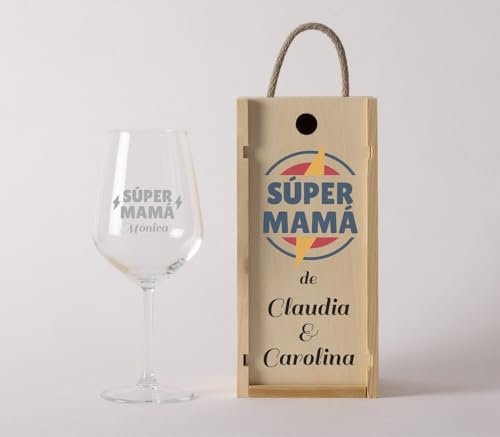 NANNUK | Copas De Vino Personalizadas De Cristal | Regalos Originales Para Mujer Y Hombre | Copas De Vino Tinto Grabadas | Regalo Dia de La Madre | Regalos Aniversario Pareja | Regalos Personalizados