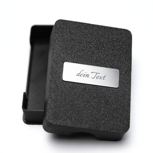 Personalisierte Kartenbox mit Edelstahl Gravurschild – Individuelle Aufbewahrungsbox für Spielkarten oder Sammelkarten Geschenk/kompatibel mit Kartenspielen wie CABO, Skat, Rommé, Doppelkopf