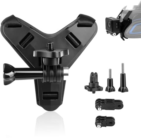 Soporte Casco de Moto Mento para GoPro Hero 13 12 11 10 9 8 7 6 5 para dji OSMO Action 5 Pro 4/3 Ace Pro Ace Pro 2 X4 X3 GO3 Session Soporte de Cámara de Gancho J Silicona Antideslizante