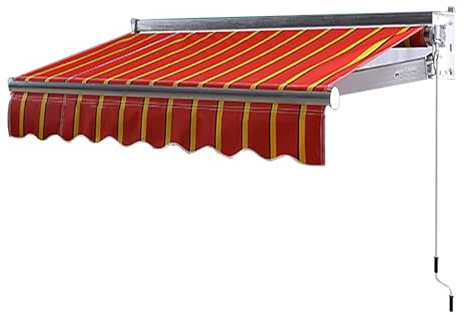 Teleskop Gartenüberdachung Markise Manueller Outdoor-Sonnenschutz mit Kurbel für Terrasse, Deck, Balkon, Hof, Verstellbarer UV-Schutz & Einfache Installation