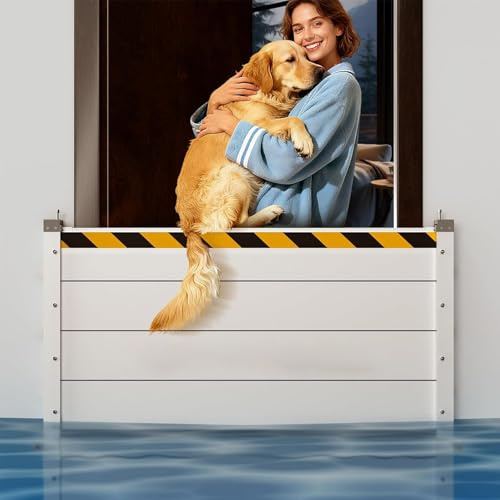 BarrièRe Anti-Inondation RéUtilisable Aluminium Batardeau Anti Inondation Multifonctionnel BarrièRes Anti-Inondation pour Les EntréEs De Portails De Garages,Argent,100 * 60cm