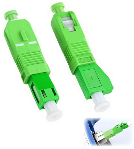 Pmqs 2 Stück Glasfaser Adapter SC/APC auf LC/APC Glasfaserkabel Adapter Hybrid-Glasfaser-Adapterstecker Geringe Einfügungsdämpfung Simplex Hybrid Adapterstecker für OTDR VFL Netzwerktechnik