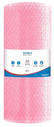 UK SUPPLIES LIMITED Rouleau de film à bulles antistatique rose (choisissez n'importe quelle taille), emballage de protection pour l'électronique, l'emballage, le stockage et l'expédition, film léger