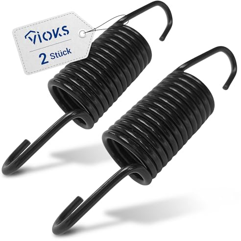 VIOKS 2x Federn Metall für Bottich WaschmaschineErsatz für Bosch 00606818 | Zugfedern mit Haken, ersetzt 606818, für iQ100 iQ300 iQ390 Serie 2 Serie 4 iSensoric Maxx Extraklasse Siwamat varioPerfect