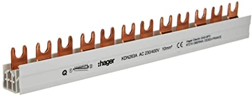 Hager KDN263A Phasenschiene 2P Gabel 10mm² 63A 12M