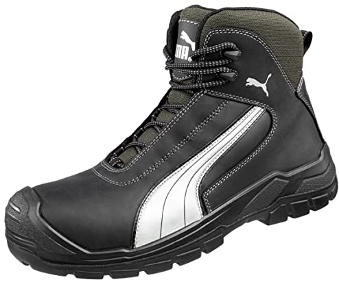 Puma Safety Shoes Cascades Mid S3 HRO SRC, Puma 630210-202 Unisex-Erwachsene Sicherheitsschuhe, Schwarz (schwarz/weiß 202), EU 44