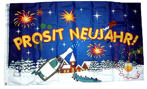 Fahne Flaggen PROSIT NEUJAHR 150x90cm