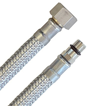 H2O-Flex® Panzerschlauch 3/8 Überwurfmutter (ÜM/IG) x M10x1 AG kurz 700mm Flexschlauch DN8 Armatur Anschlussschlauch Verbindungsschlauch Wasserzulauf Schlauch mit Trinkwasserzulassung…
