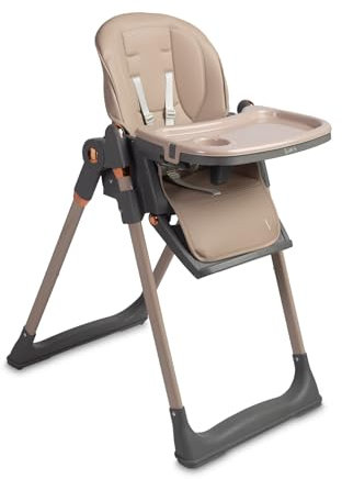 CARETERO - Baby Hochstuhl Vars, Kinderstuhl ab 6 Monaten, Kinderhochstuhl Verstellbare Rückenlehne und Fußstütze, für Babys und ältere Kinder, Hochstuhl Baby Beige