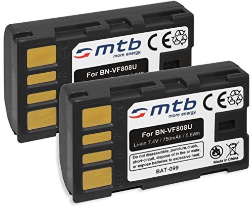 2X Akku BN-VF808 für JVC GR-D... / GZ-HD... / GZ-MG... / GZ-MS... / GY-HM100 / GS-TD1 - Siehe Kompatibilitätsliste!