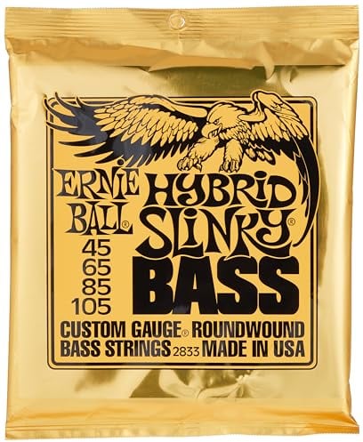 Ernie Ball, Hybrid Slinky accordatura al nickel, Corde per basso elettrico, diametro 45-105