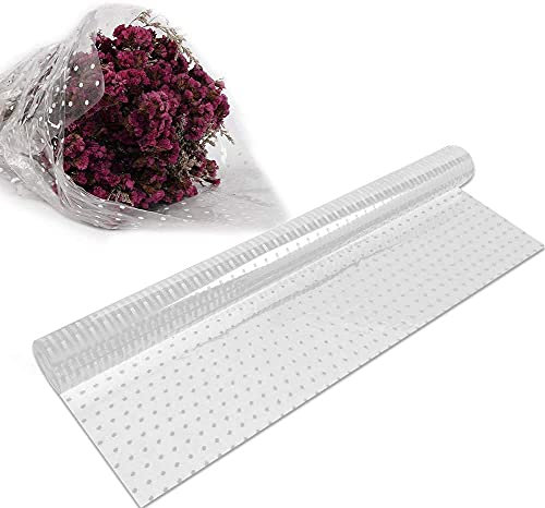 Oasis Floral Products - Cellophane A Pois Blanc Rouleau 100m x 80cm Pour Emballage Fleuriste