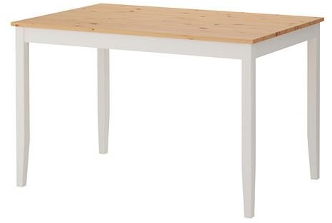 LERHAMN - Tisch, Antikbeize hell, weiß gebeizt