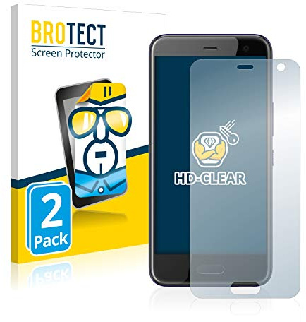 BROTECT (2 Stück Schutzfolie für HTC U11 Life Displayschutz Folie Made in Germany, Ultra-Klar