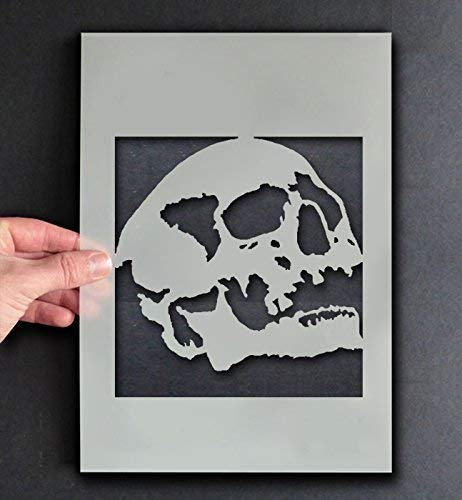 Totenkopf Schablone Halloween Stil Dekor & Basteln Schablone Farbe & Gestalte Zeichen,Wände, Stoffe, Möbel Wiederverwendbar … - XXL/77x80cm