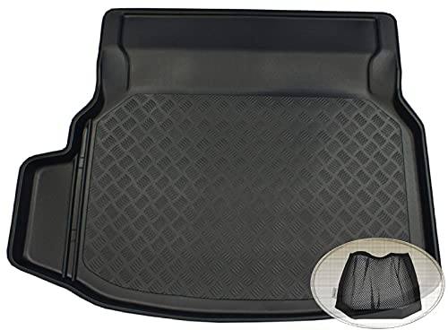 ZentimeX Z3318195 Geriffelte Kofferraumwanne fahrzeugspezifisch + Klett-Organizer (Laderaumwanne, Kofferraummatte)