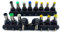 Liwinting 8pcs Adaptateur d'alimentation Universel Tip Taille Coudée Prise 8 Rangées Prise Adaptateur Commun