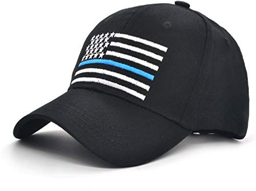 yeyimei Baseball Cap Low Profile American USA Flag Hat Adjustable Camo Mesh Unisex Caps, Flag Black, 7.25-7.375