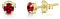 DTPsilver - Winzige Ohrringe 925 Sterling Silber Gelb Vergoldet mit Kristallen von Swarovski® Elements Runde Sehr kleine Ohrstecker - Durchmesser 4 mm - Farbe : Rubin