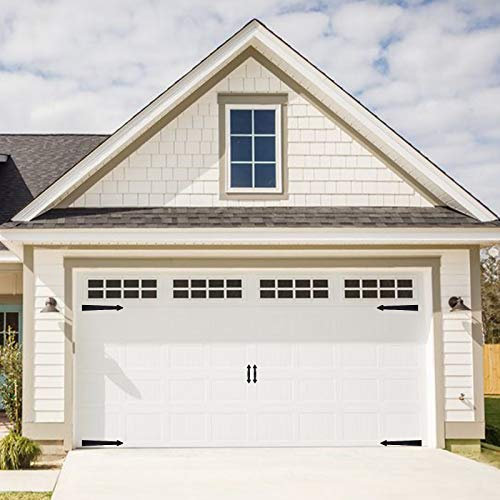 ToLanbbt - Décoration de porte de garage magnétique avec fausses charnières - Kit de quincaillerie en PVC - Pour décoration de porte de garage en métal (1 lot - 2 poignées 4 charnières)