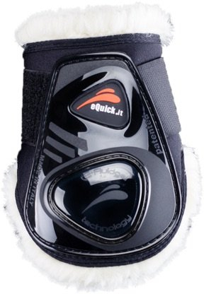 EQUICK Streichkappe eShock Legend Klettverschluss Fluffy Größe M, Farbe Braun