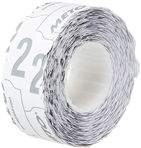 METO Preisauszeichner Etiketten 22 x 12 mm, weiß, permanent, 12.000 Stück | 1-zeilig, permanent haftend, weiß, passend für Meto, Jolly, Hutner, Sato, Avery, Contact, Tovel etc.