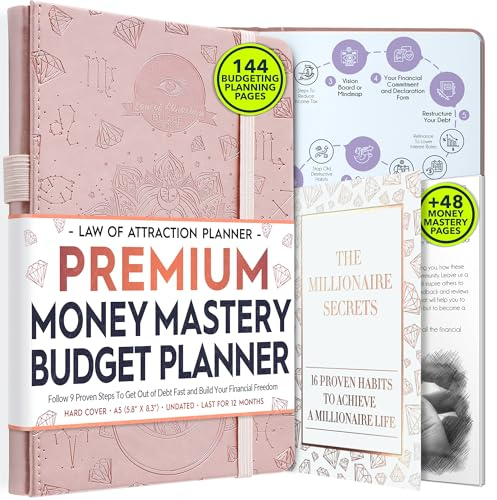 Undated Monatsplaner und monatlicher Rechnungs-Organizer – Eine 12-monatige Reise zur finanziellen Freiheit, monatlicher Budgetbuch-Planer, Law of Attraction Planner