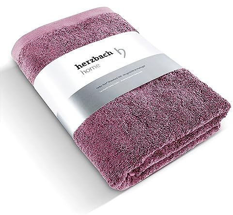 herzbach home Premium Badetuch 100 x 150 cm (Malve) – Großes, weiches & saugstarkes Badehandtuch in Bester Qualität – 100% natürliche Baumwolle