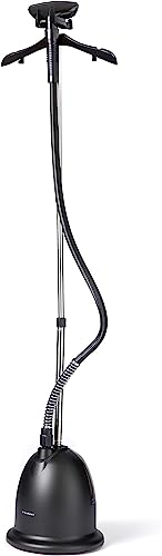 Steamery Upright Home Clothes Steamer Cumulus, 1750W, UK Plug, Hanger, Heat Protection Glove, 60 Minutes Continuous Steaming, Wrinkles Remover, Black
