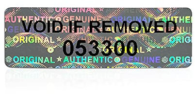 Hologrammaufkleber, manipulationssichere Aufkleber, versiegelnde manipulationssichere Aufkleber, Garantielücke, Hochsicherheitsetikett, Seriennummer (1,2 Zoll x 0,4 Zoll), 320 Stück