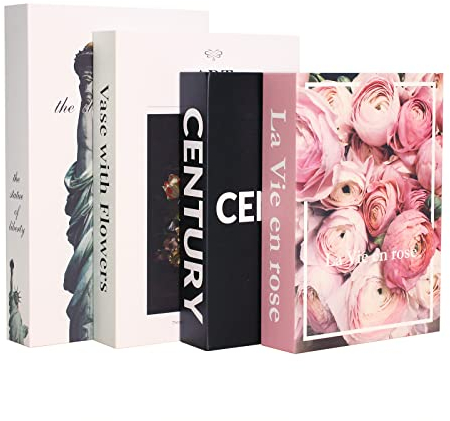 4 Stück modische dekorative Bücher künstliche Bücher für Dekoration, moderne Couchtisch-Bücher, dekorative Bücher für Heimdekoration, gefälschte Bücher für Zuhause, Büro, Bar, Dekoration, Buchdisplay