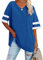 Famulily Loose Basic Tee Tops for Women Ladies Striped Half Sleeve Baseball T Shirt Tops Navy XXL
