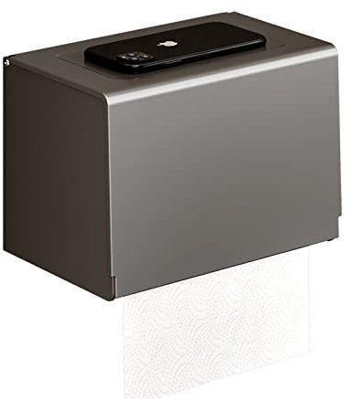Gun Ash Toilet Tissue Box Wall-Mounted Space Aluminum Toilet Paper Box Storage Household Toilet Roll Paper Drawer