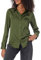 Amazon Essentials Blusa in Raso con Abbottonatura Frontale, vestibilità Classica (Disponibile in Taglie Forti) Donna, Verde Oliva Scuro, XL