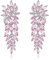 Pendientes de Mujer-Clearine Colgantes Largos de Circonita Cúbica para Novia Estilo Marquesa,Color Rosado Plata-Tono