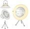 Tentock Camping Fan with Hanging Hook - Battery Powered Rechargeable Tent Fan with Light, USB Ceiling Fan For Bedroom,Camping (white)