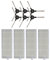 NUSHKE Staubsauger Roller-Seitenbürstenfilter. Kompatibel for Blaupunkt Bluebot XEASY BPK VCBB1XE/XPOWER/BPK-VCBB1XPW+. Staubsaugerteile (Color : B)