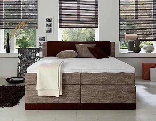 AUKONA Boxspringbett Viola 180x200, Farbe wählen und ändern, 7 Zonen Taschenfederkern-Matratze, H2 H3 H4, Komfortschaum -Topper, Lieferung und Aufbau kostenlos
