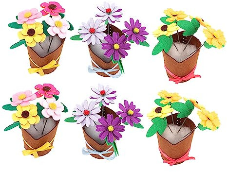 ibasenice Make Your Own Flowerpot 6pcs Kids Craft Kit Non-Woven Fabric Flower Pot DIY Activities for Kids