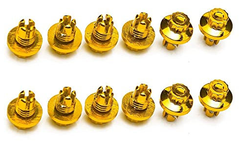 ihreesy Autoreifen Zierschrauben, 10 Stück Radschrauben Radbolzen Sechskantschrauben Universal Kunststoff Reifennaben Zierschrauben Sechskant Kegelkopf,Gold