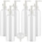 LusDoly 6 Piezas 250ml Transparente Recargable Botellas de plástico con Blanco Bomba para Recipiente Vacías Bomba de Prensa Dispensadores de Jabón Botes loción Botella