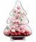 SOLAVIA Bocal en verre transparent pour sapin de Noël avec couvercle - 25 cm de hauteur - Fait à la main - Récipient décoratif pour bonbons, bonbons - Bol pour décoration de cuisine