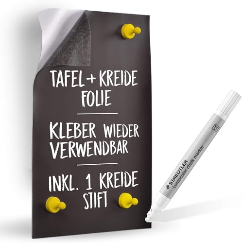 Smagtron Hochwertige Selbstklebende Folie - Wiederverwendbarer Kleber, Ideal für Büro und Heim, Weiße Folie, 60cm x 100cm - Sicher für Kinder, Ideal für Magnetische Buchstaben und Kühlschrankmagneten