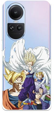 Schutzhülle kompatibel mit OPPO Reno10 Offizielle Dragon Ball Saiyans Krieger zum Schutz Ihres Handys. Transparente Silikonhülle, flexibel, offiziell lizenziert von Dragon Ball