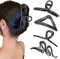 Ypkia Lot de 4 grandes pinces à cheveux en métal noir avec perles pour femmes et filles - Accessoires de cheveux épais